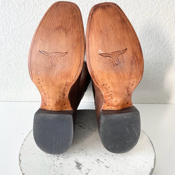 Lane Mens Brown Cowboy Boots 11 D Genuine Leather Western Casual Square Toe - Picture 8 of 11